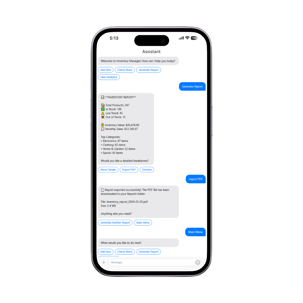 Inventory Management from Text Demo
